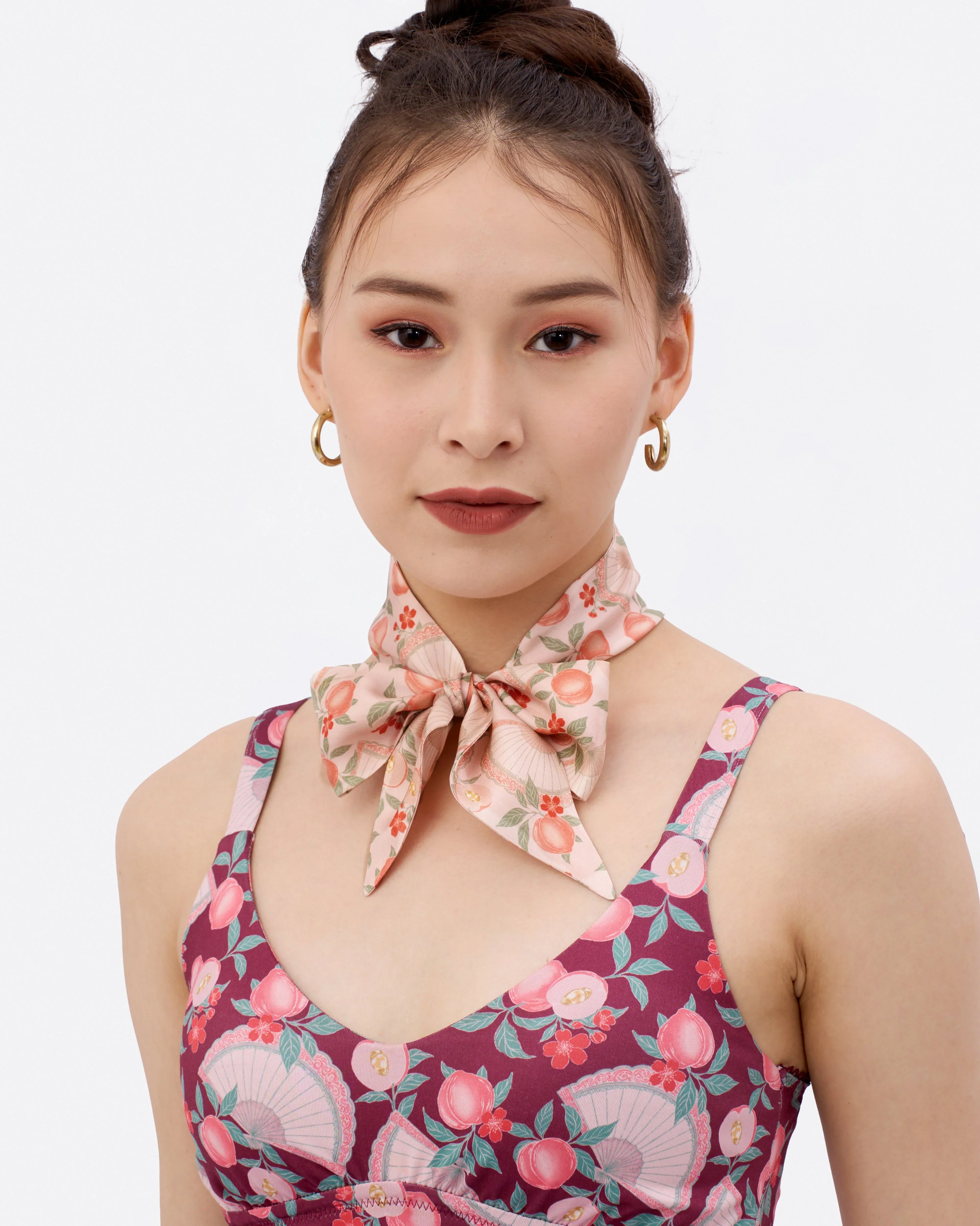 STUDIO QILING | Golden Peaches Pink Silk Bandeau 100 - Image 3