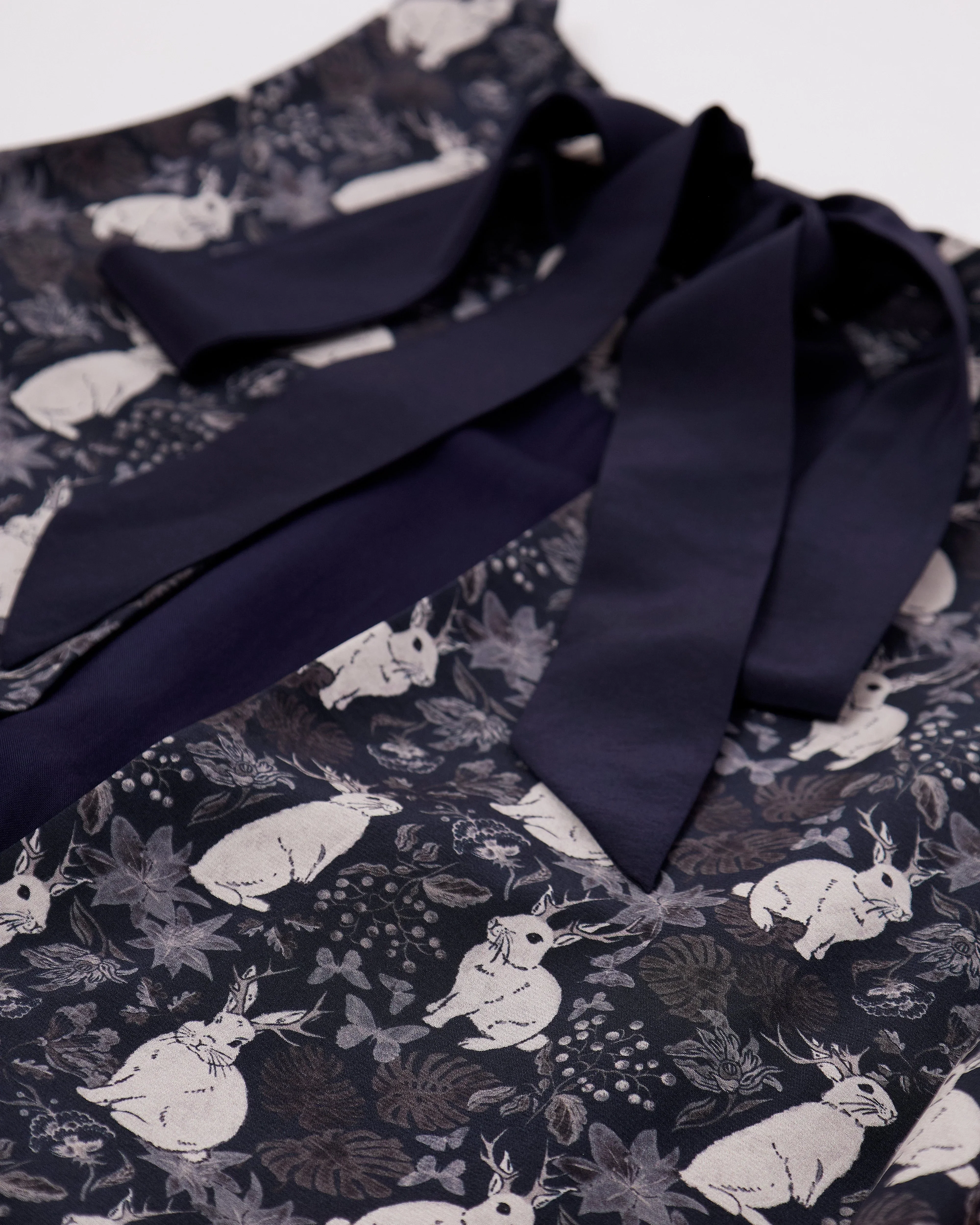 STUDIO QILING | Jackalope Moonlit Night Silk Blend Mini Dress - Image 5