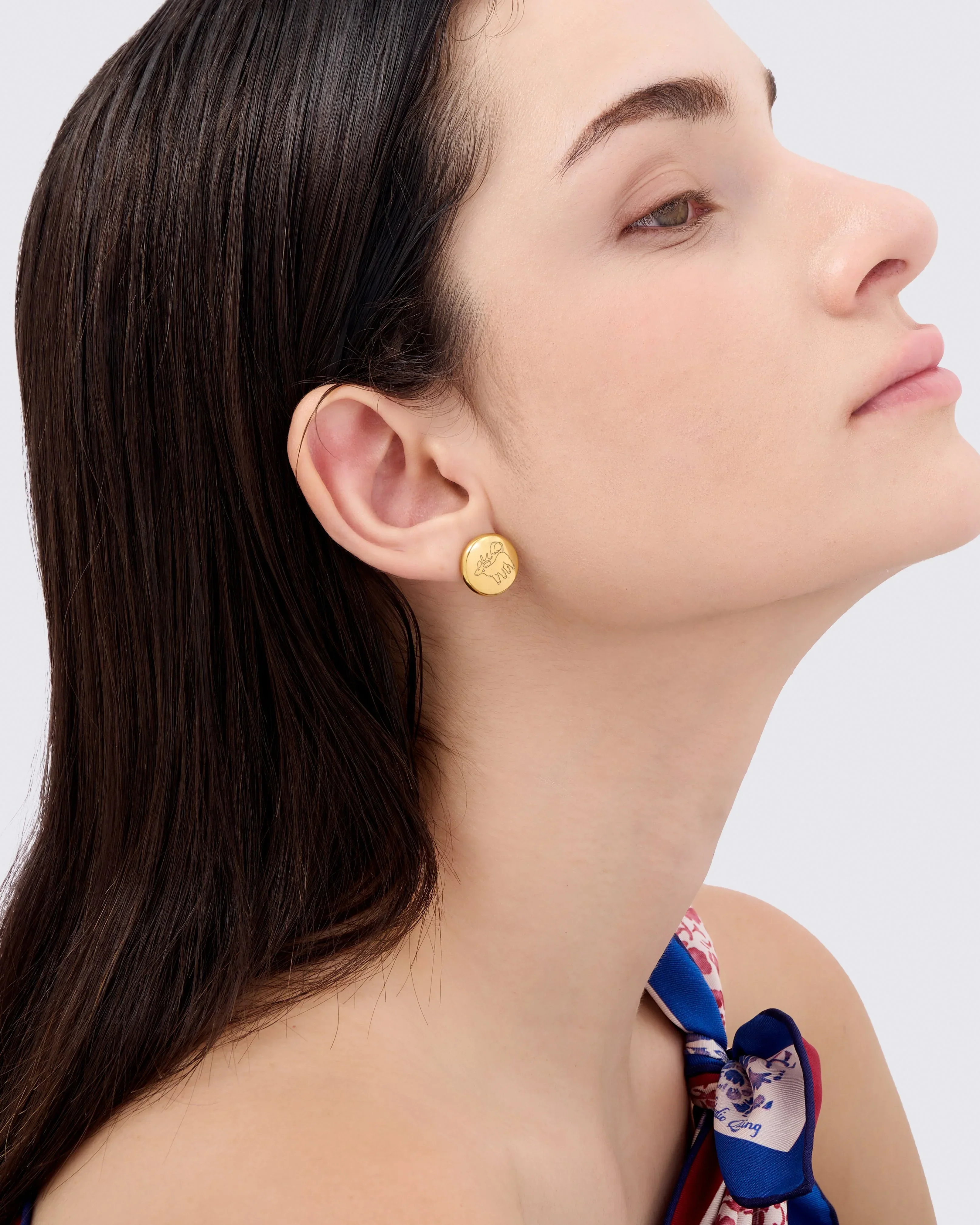 STUDIO QILING | Pebble Stud Earrings Gold - Image 2