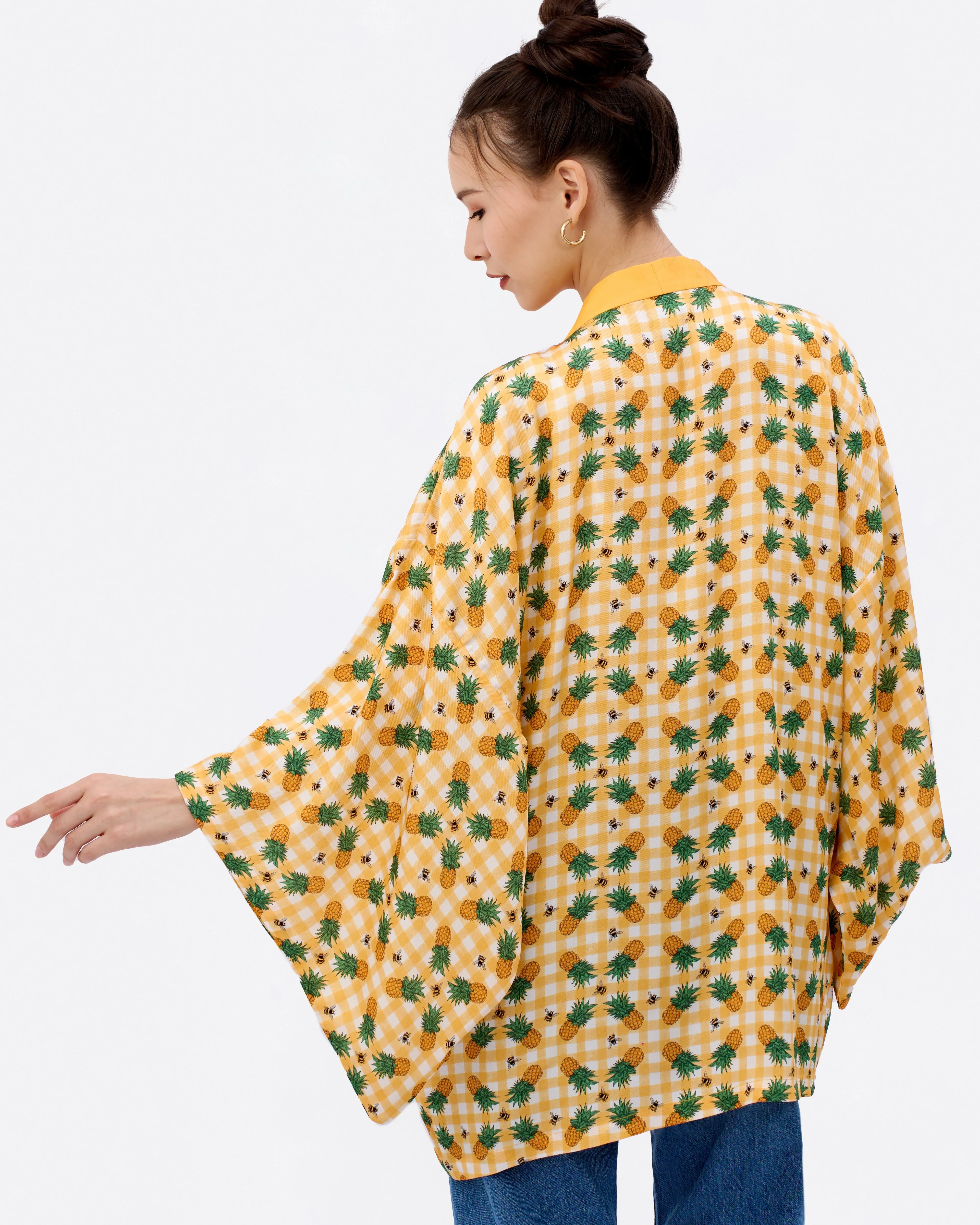 STUDIO QILING | Pineapple Amber Silk Blend Kimono - Image 2
