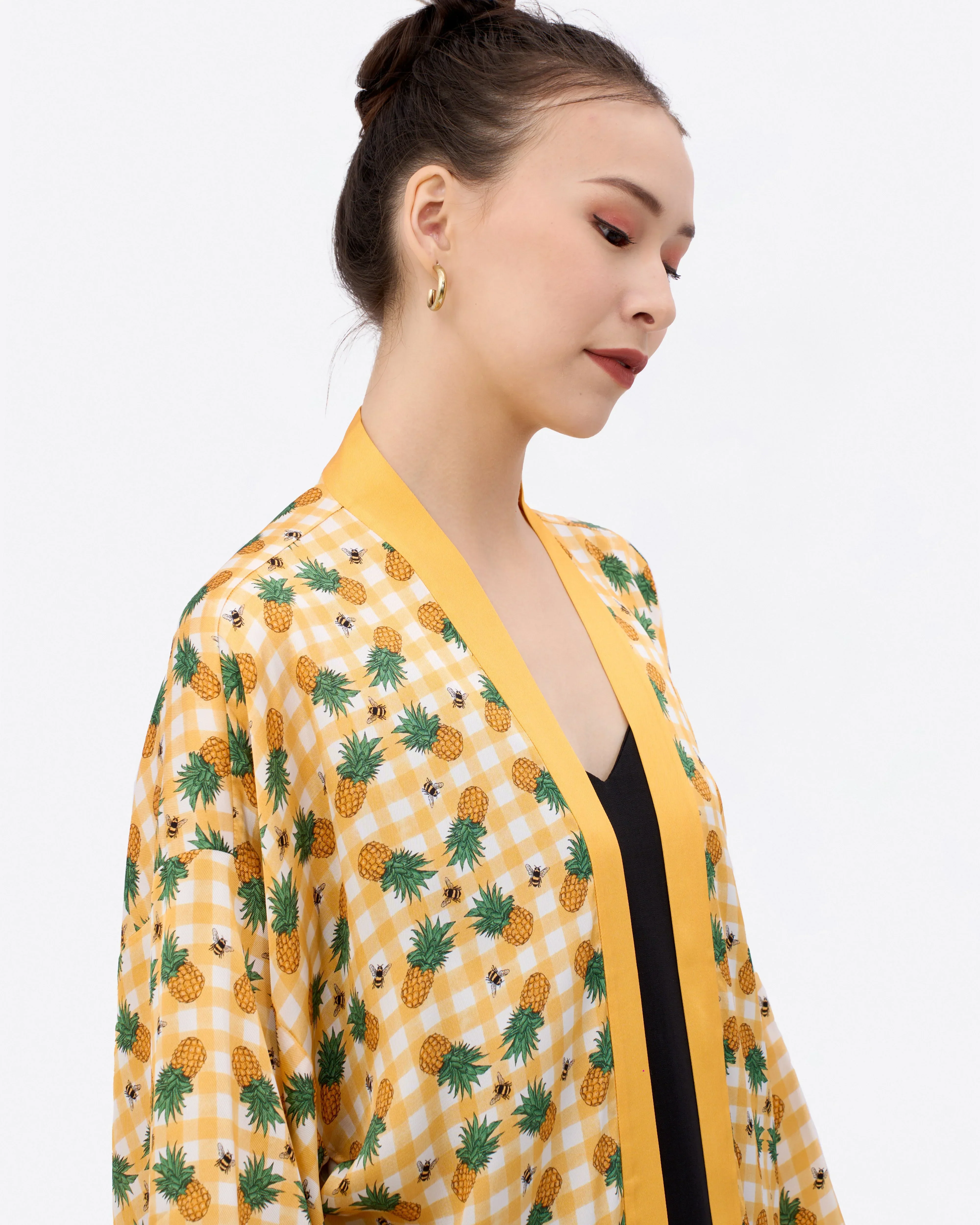 STUDIO QILING | Pineapple Amber Silk Blend Kimono - Image 5