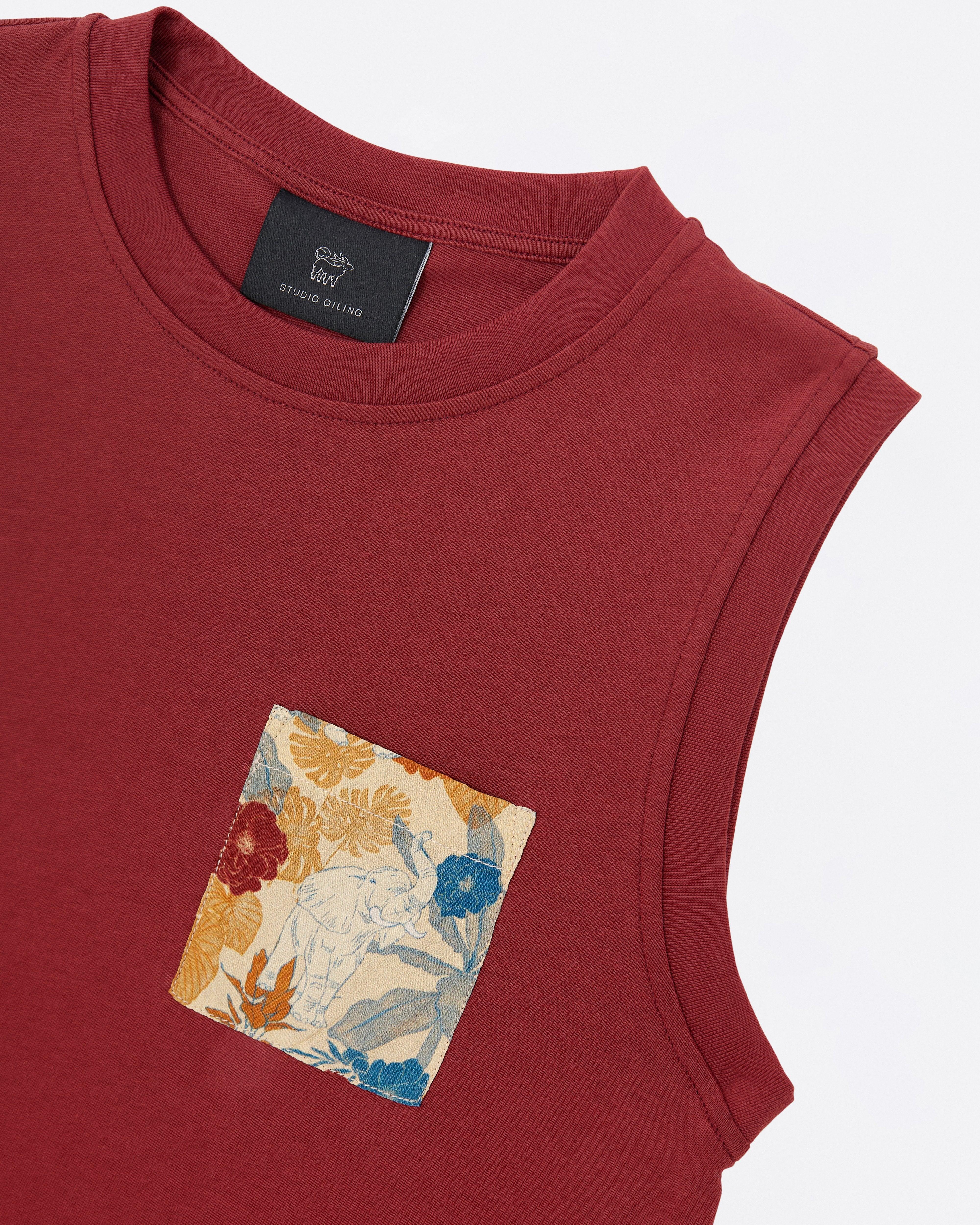 STUDIO QILING | Russet Cotton Jersey Tank Dress - Image 5