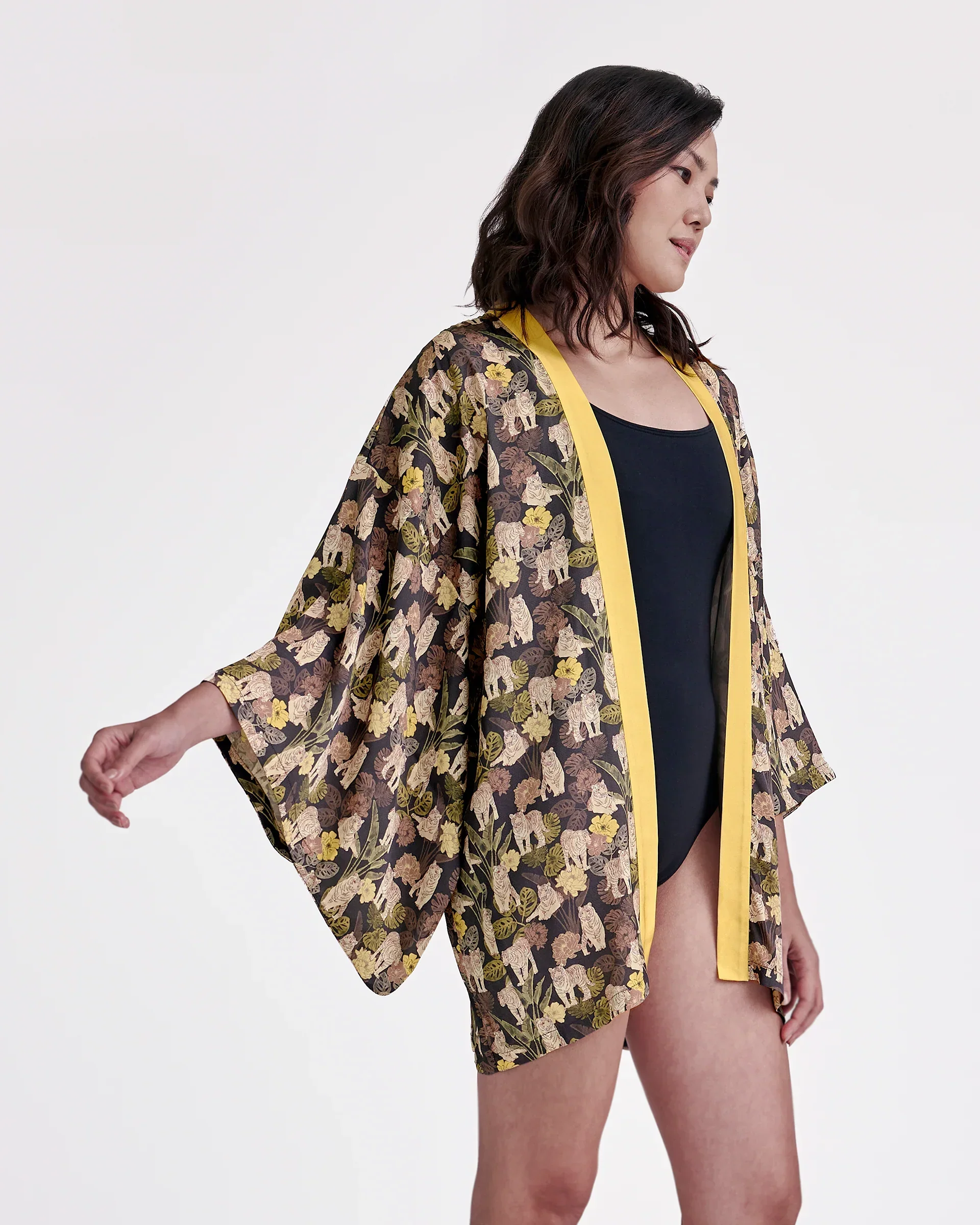 STUDIO QILING | Tiger Autumn Silk Blend Kimono - Image 3