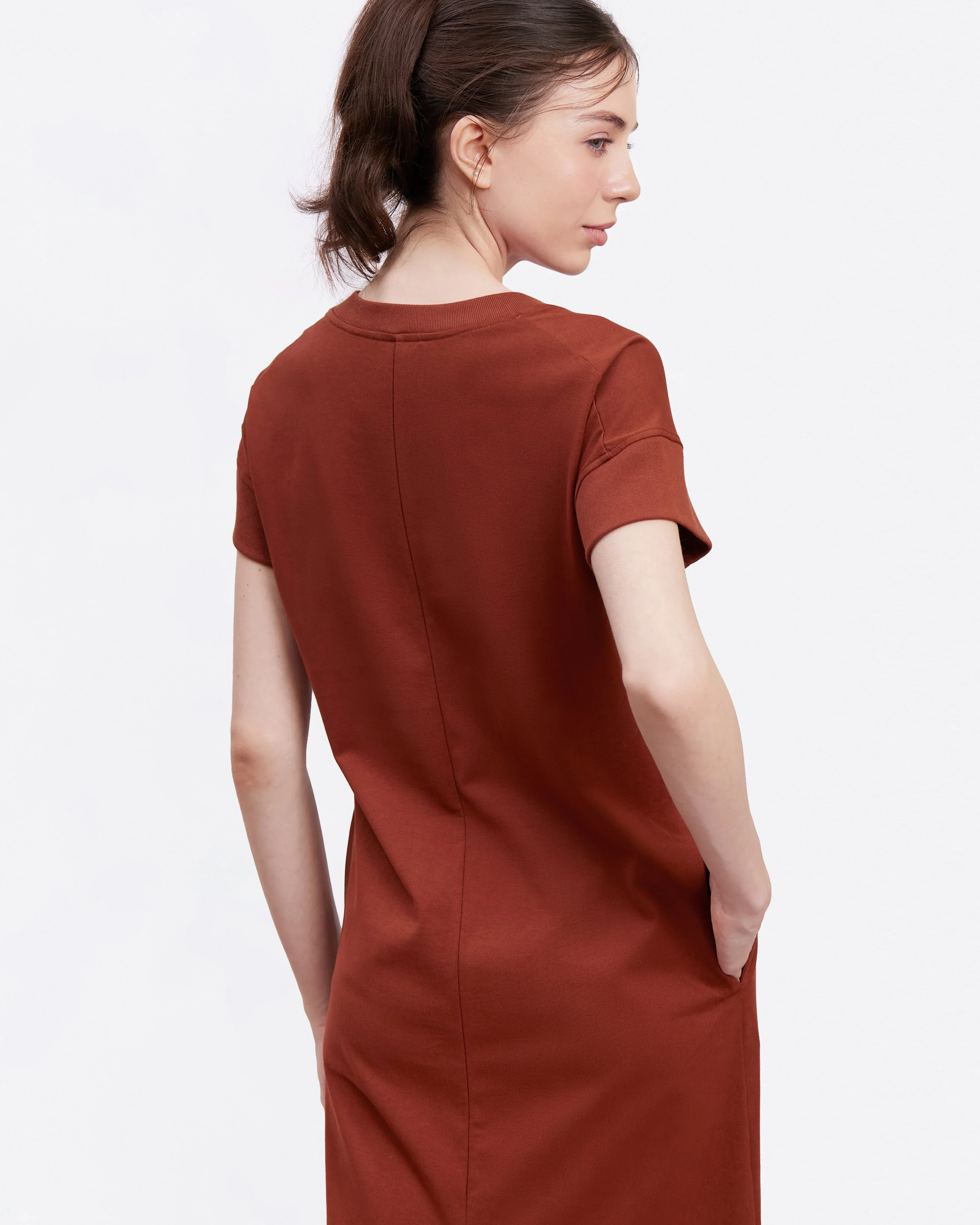 STUDIO QILING | Umber Cotton Jersey Maxi Dress - Image 3