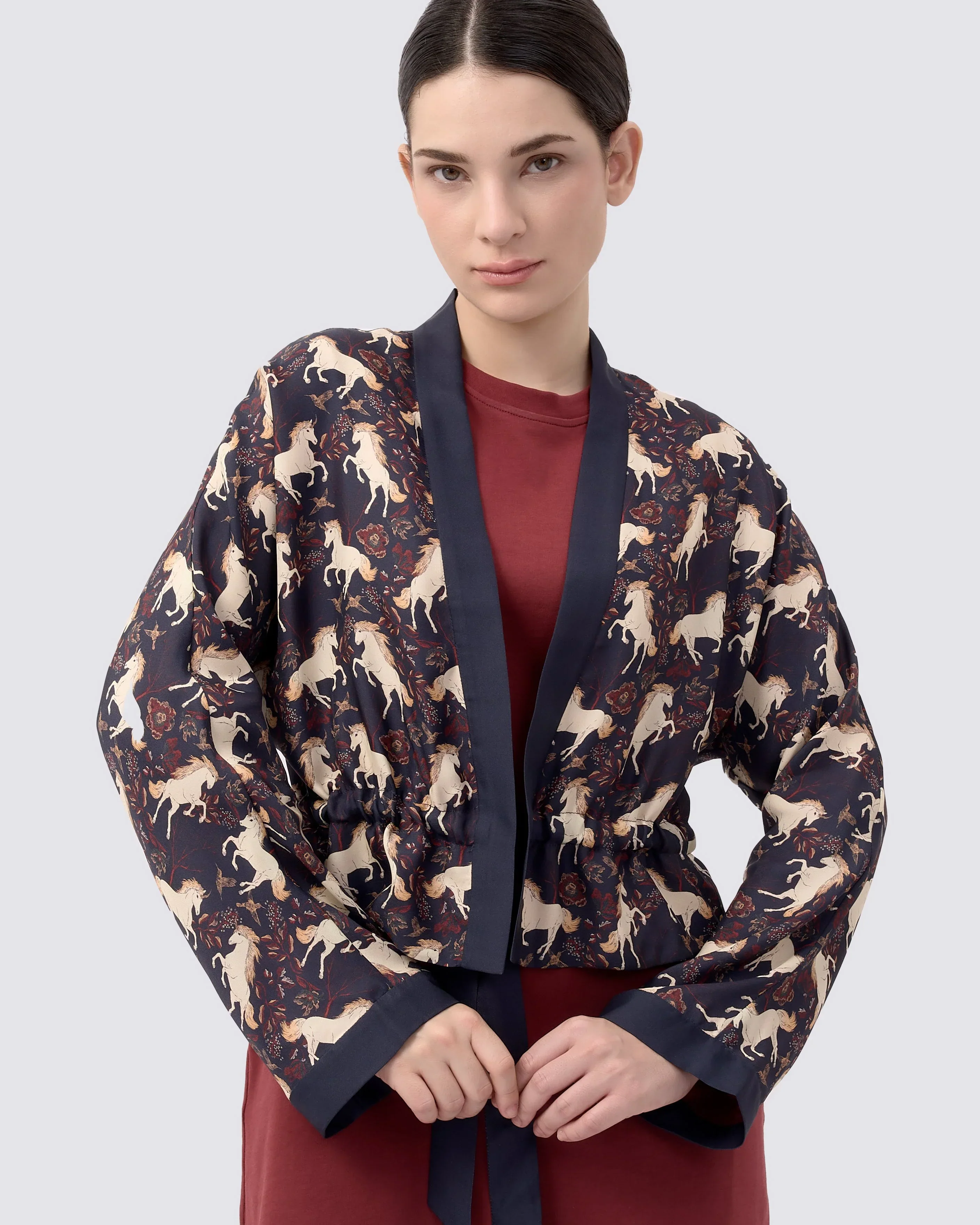 STUDIO QILING | Unicorn Midnight Reversible Cropped Kimono - Image 3