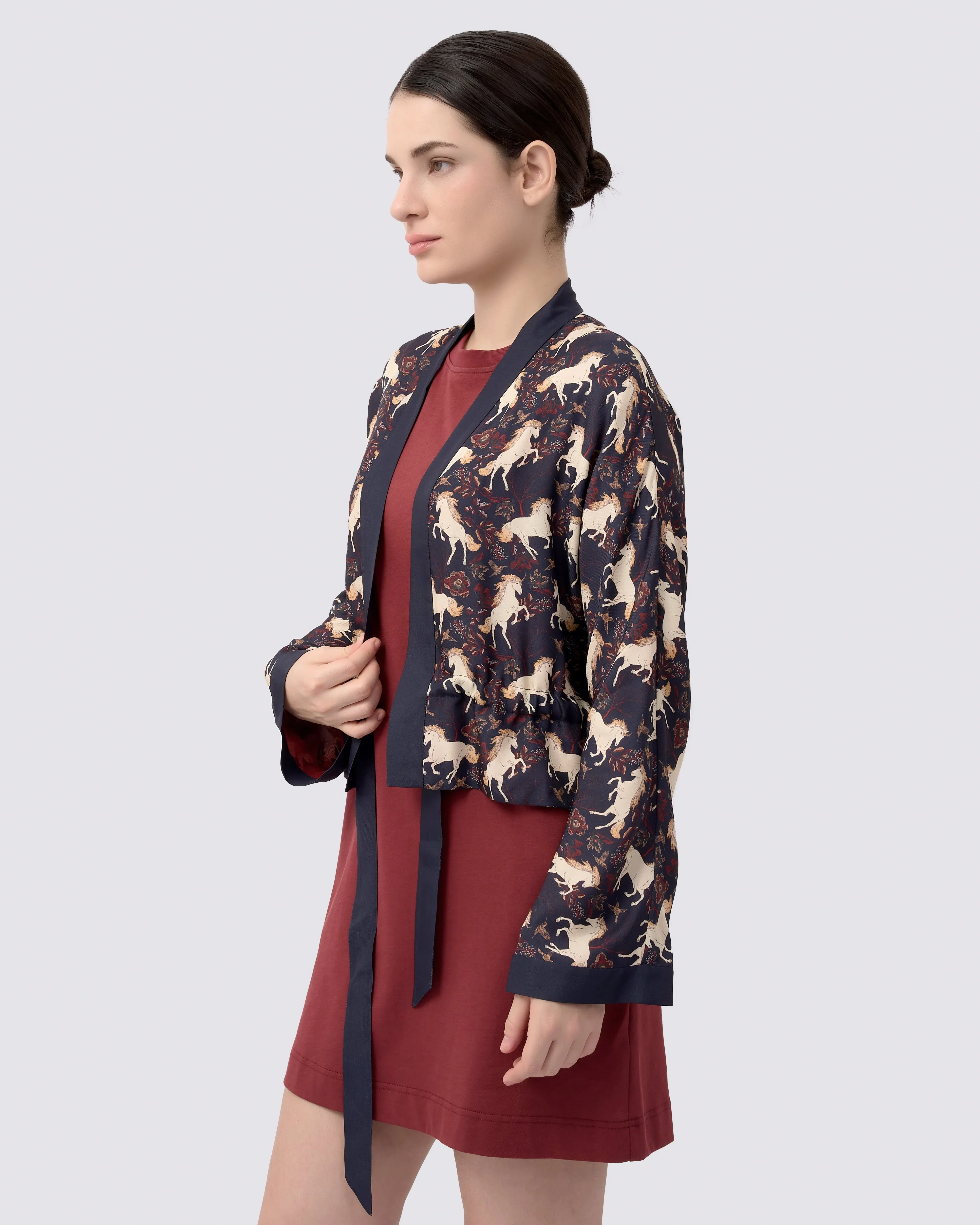 STUDIO QILING | Unicorn Midnight Reversible Cropped Kimono - Image 5
