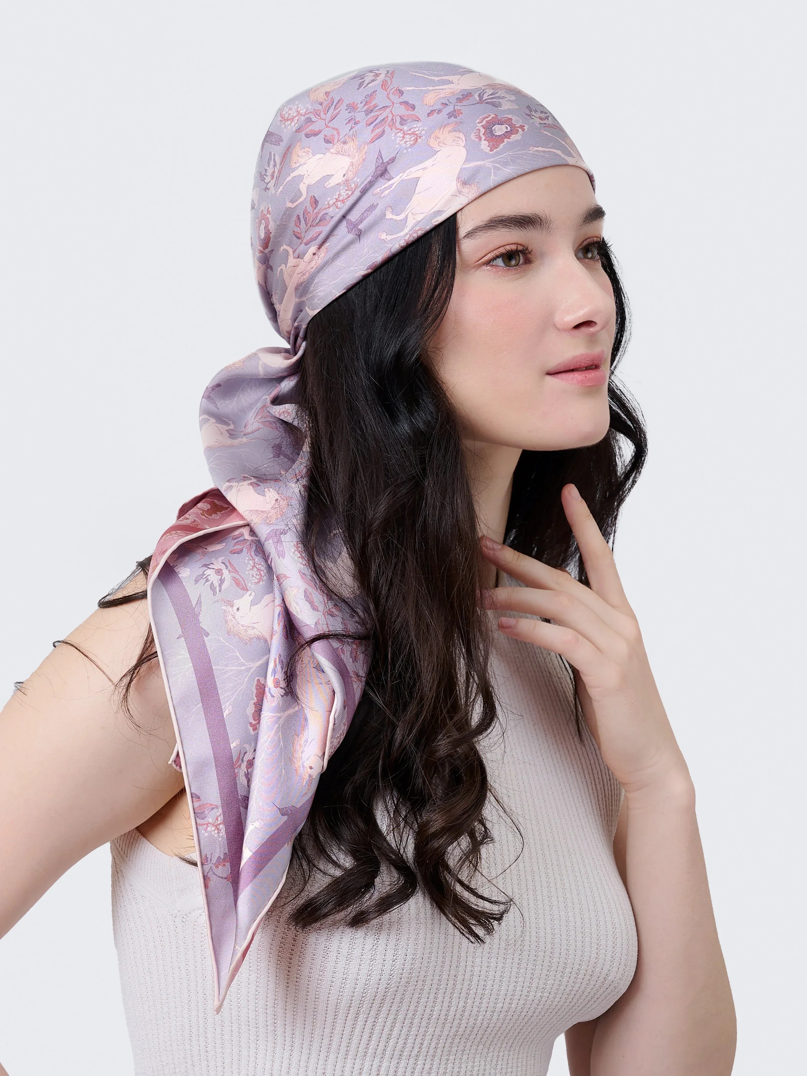 STUDIO QILING | Unicorn Spring Magic Double Side Silk Scarf 100 - Image 5