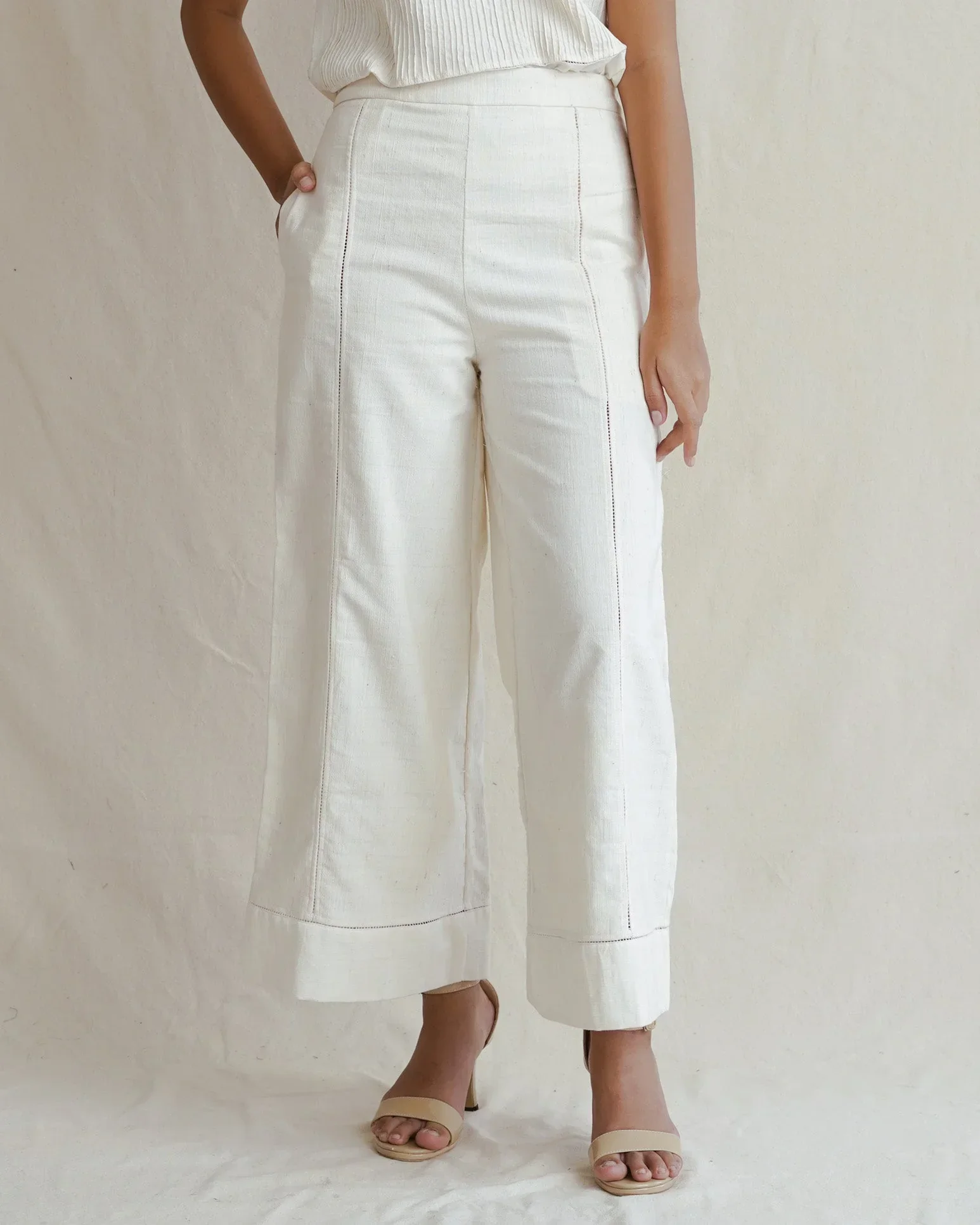 SUKKHA CITTA | KAPAS - Hemstitched Wide Leg Pants - Image 3