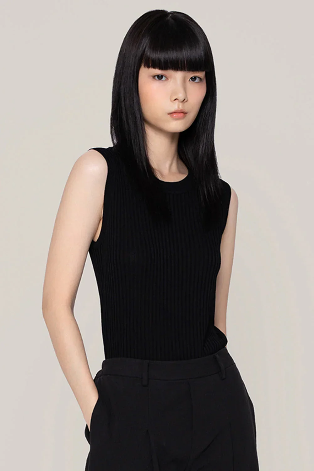 SABRINAGOH | Sulin Knit Top Black