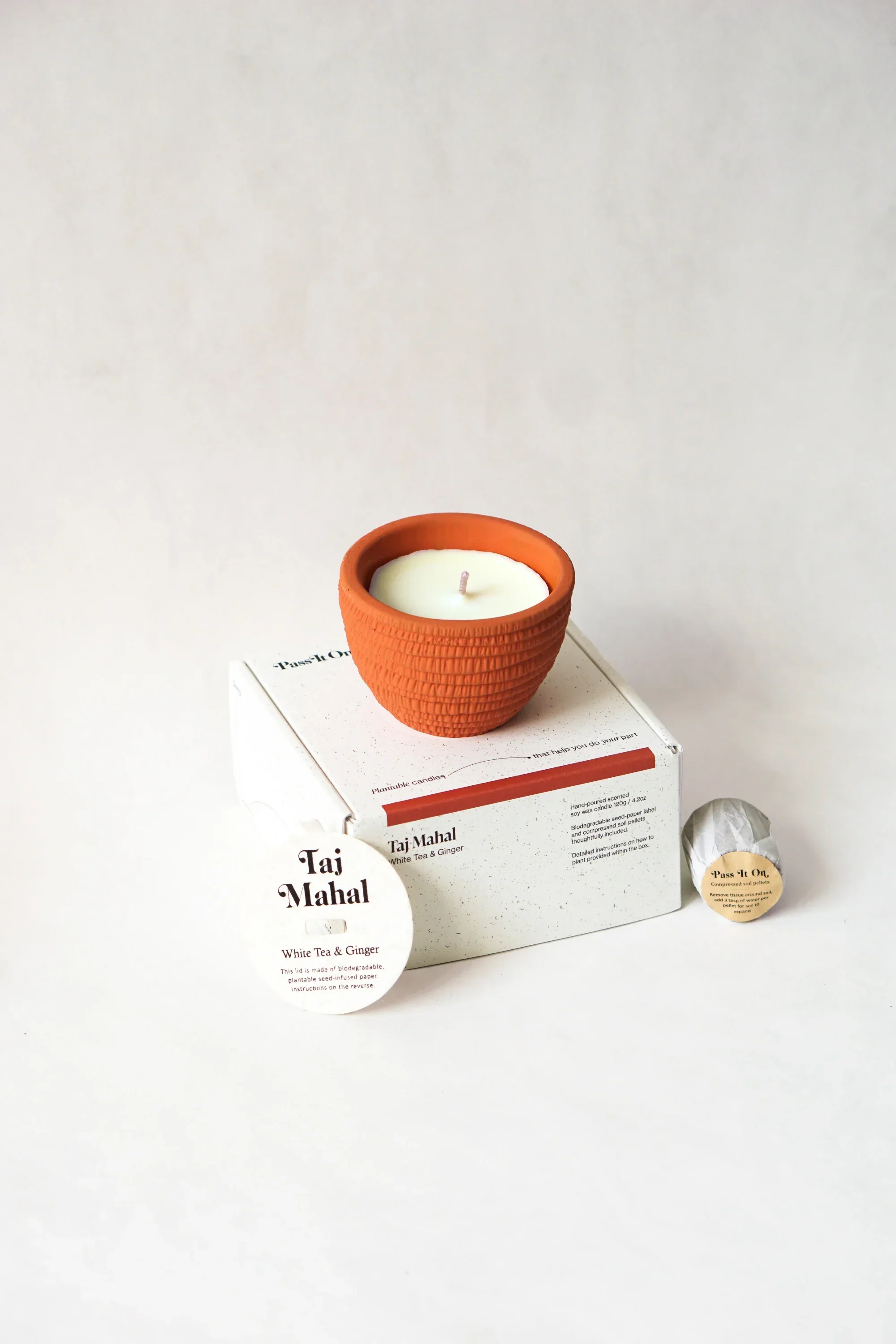 Taj Mahal, White Tea & Ginger Plantable Candles