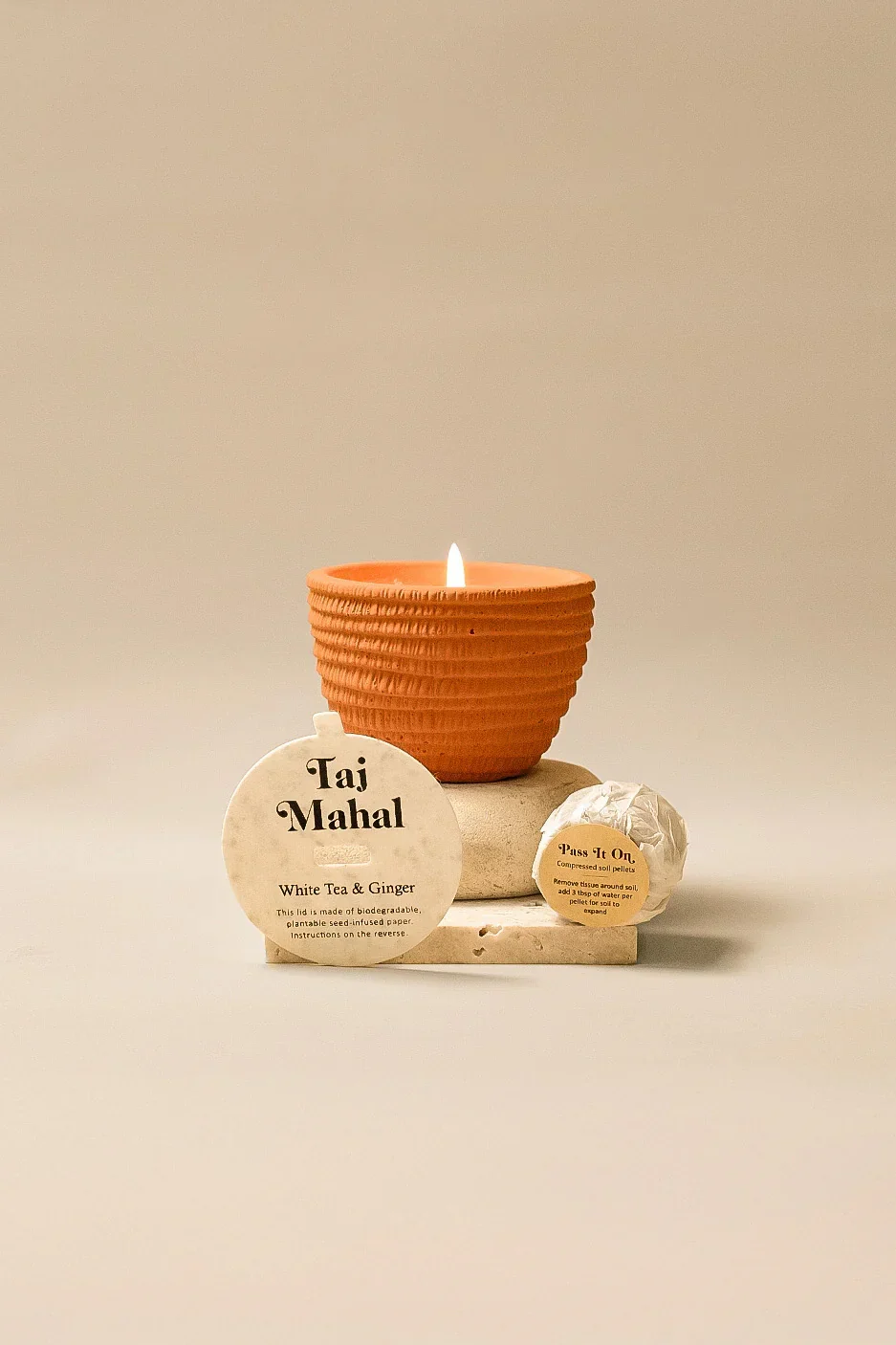 Taj Mahal, White Tea & Ginger Plantable Candles - Image 3