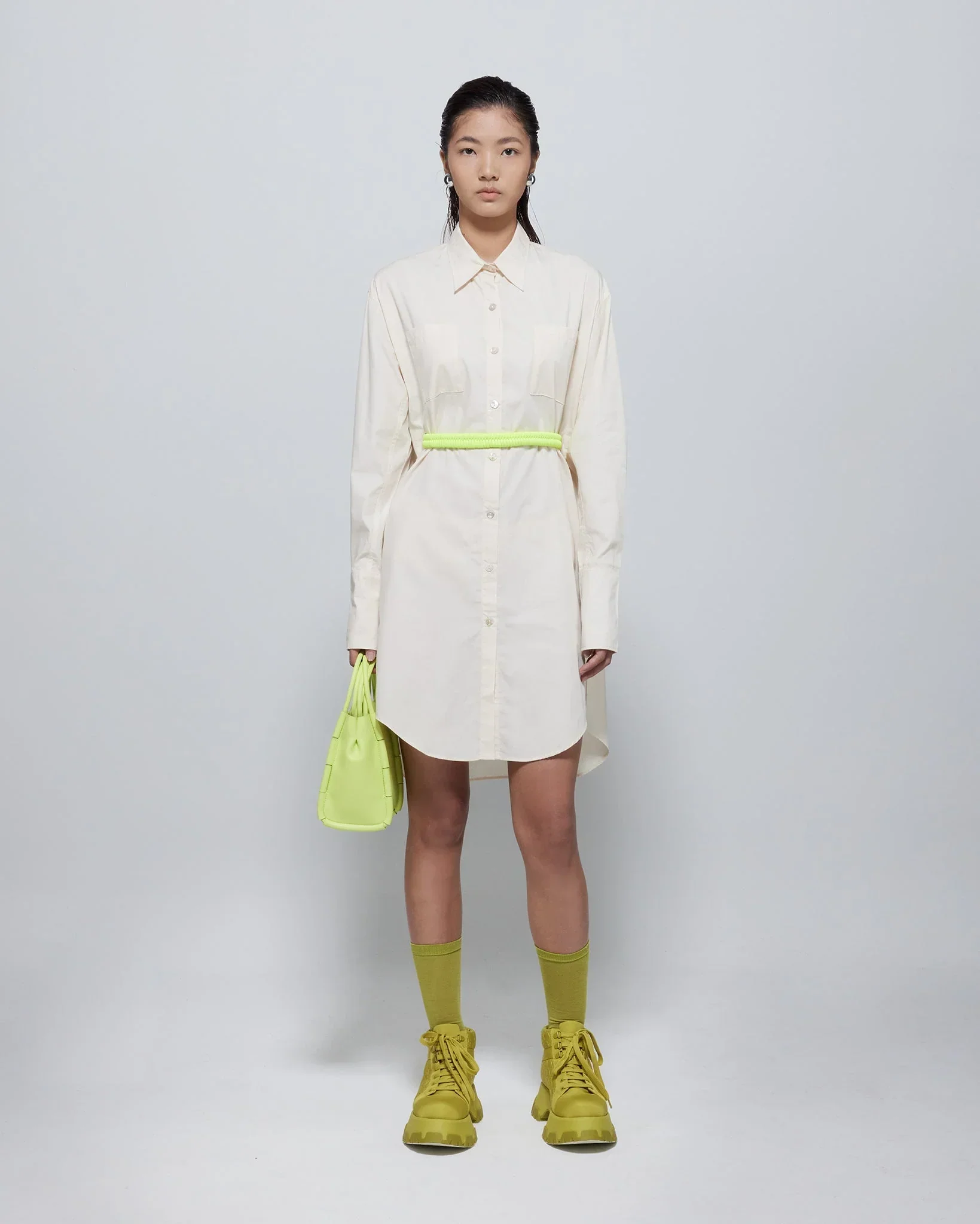 ROCK DAISY | Tasha Oversized TENCEL™ Belted Shirt Dress Cream