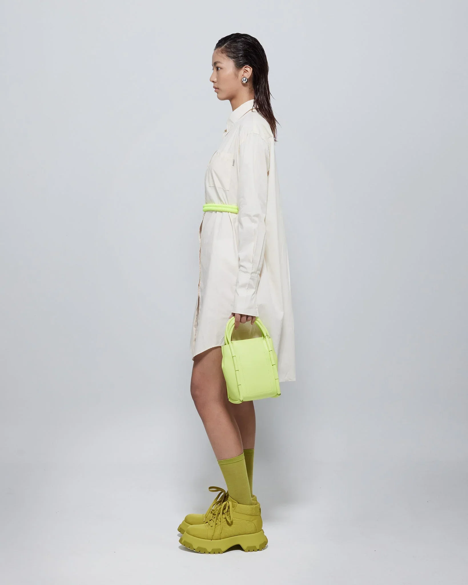ROCK DAISY | Tasha Oversized TENCEL™ Belted Shirt Dress Cream - Image 2