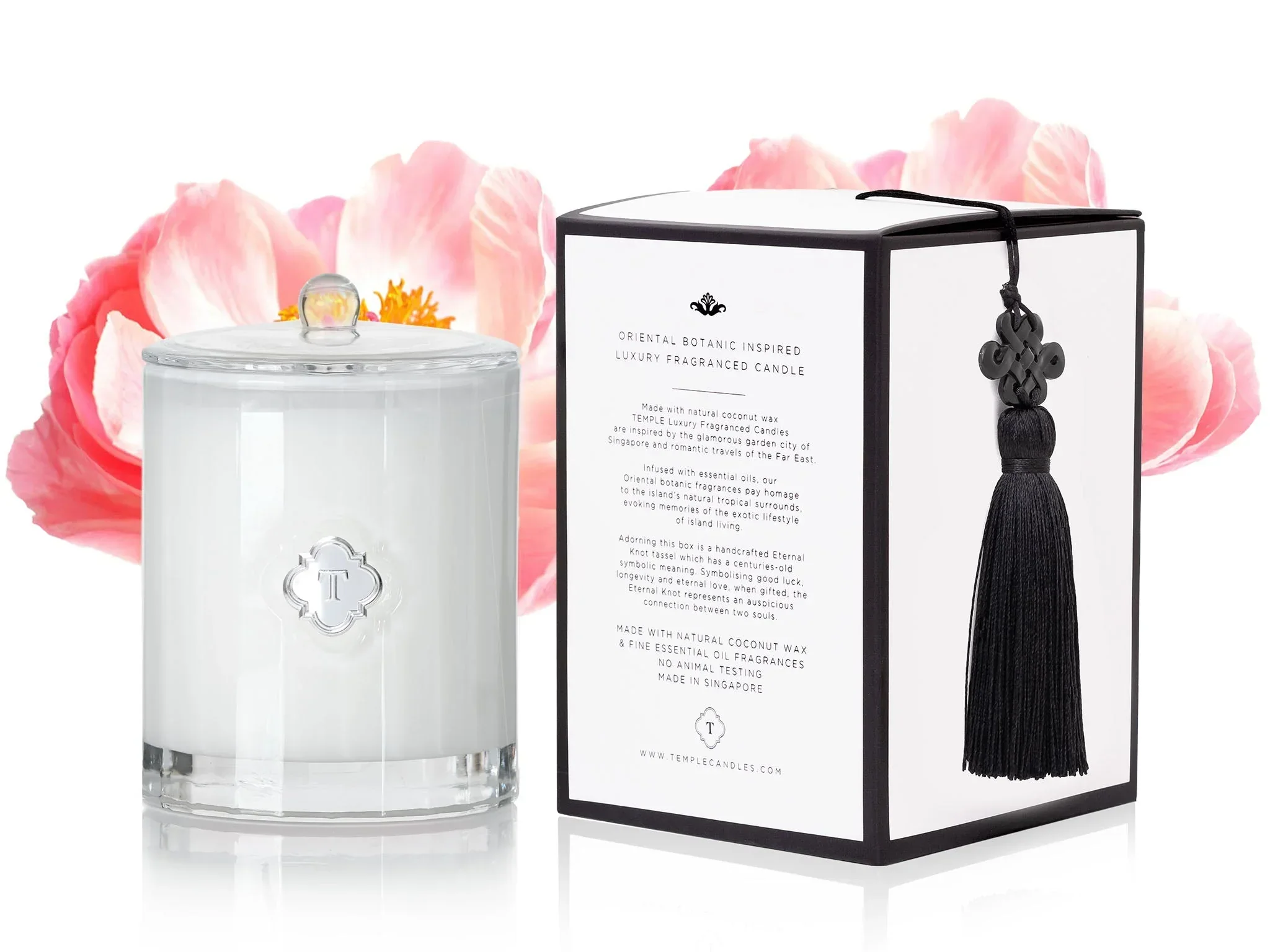 TEMPLE CANDLES | Luxury Fragranced Candle - Peony Petal & Fern - Image 3