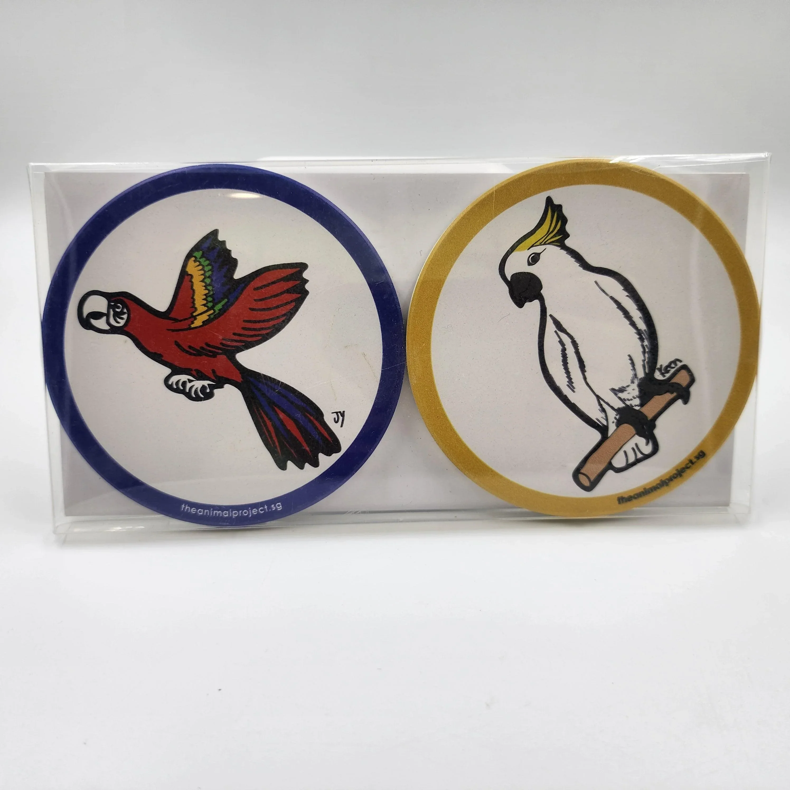 THE ANIMAL PROJECT | Ceramic Coaster (Set of 2) Macaw & Cockatoo - Image 3