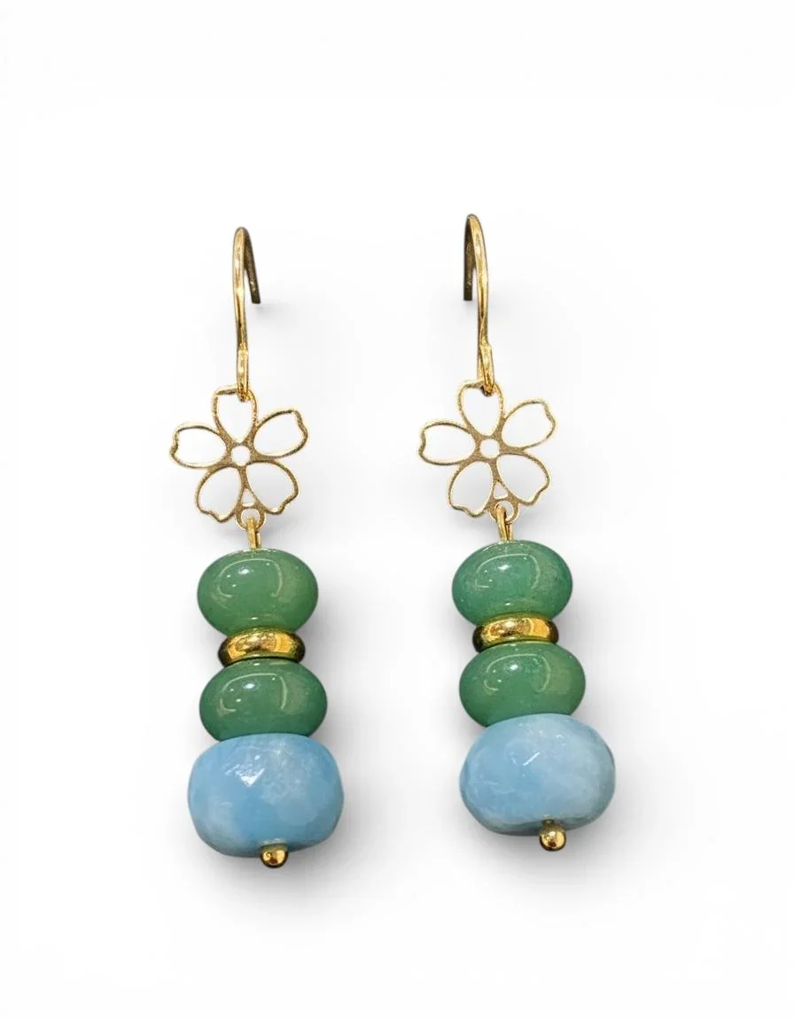 THE ANTECEDENT STORE | E - Bloom & Blessings Green Aventurine Earrings
