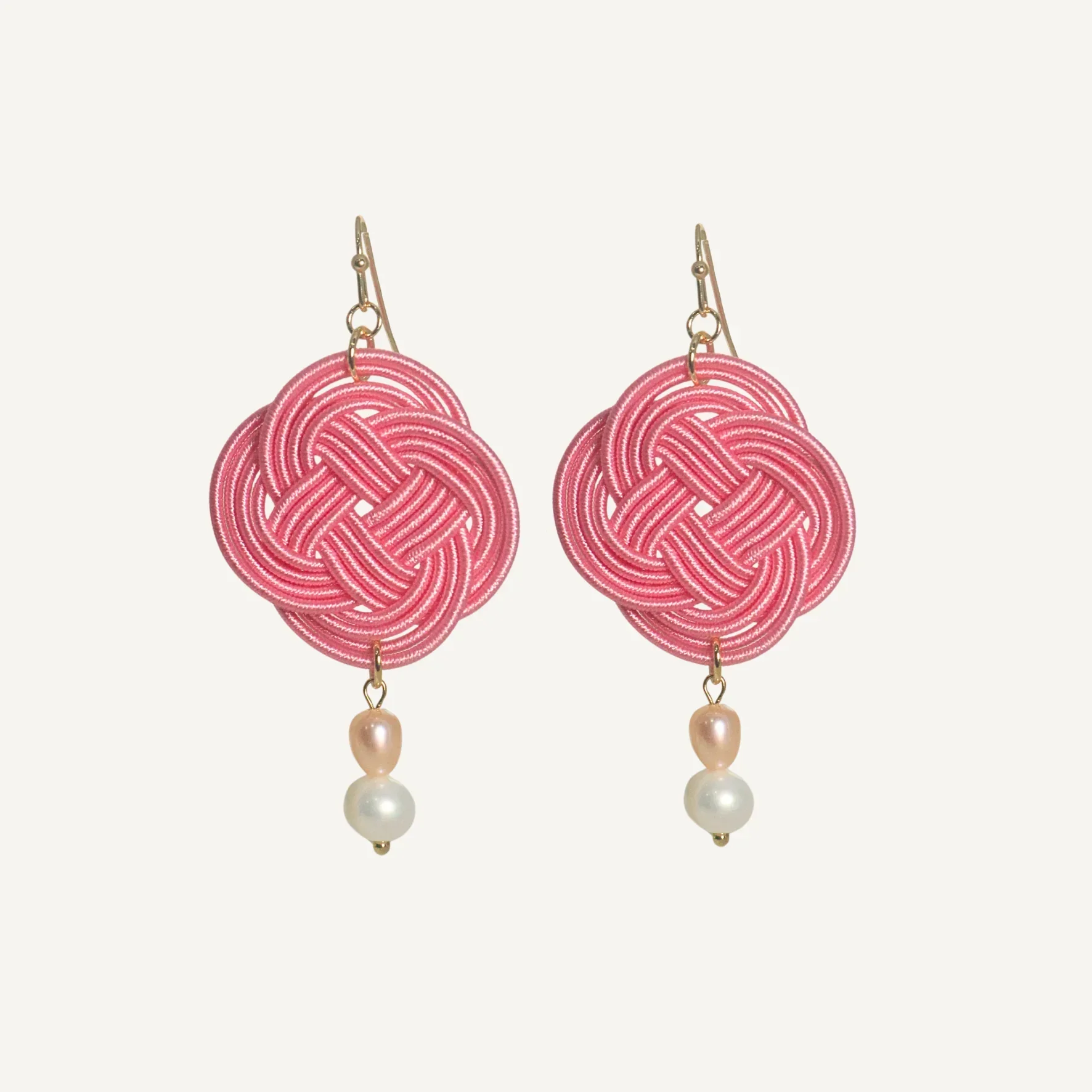 THE ANTECEDANT STORE | E - Modern Auspicious Knot With Freshwater Pearls S1 (Pink)