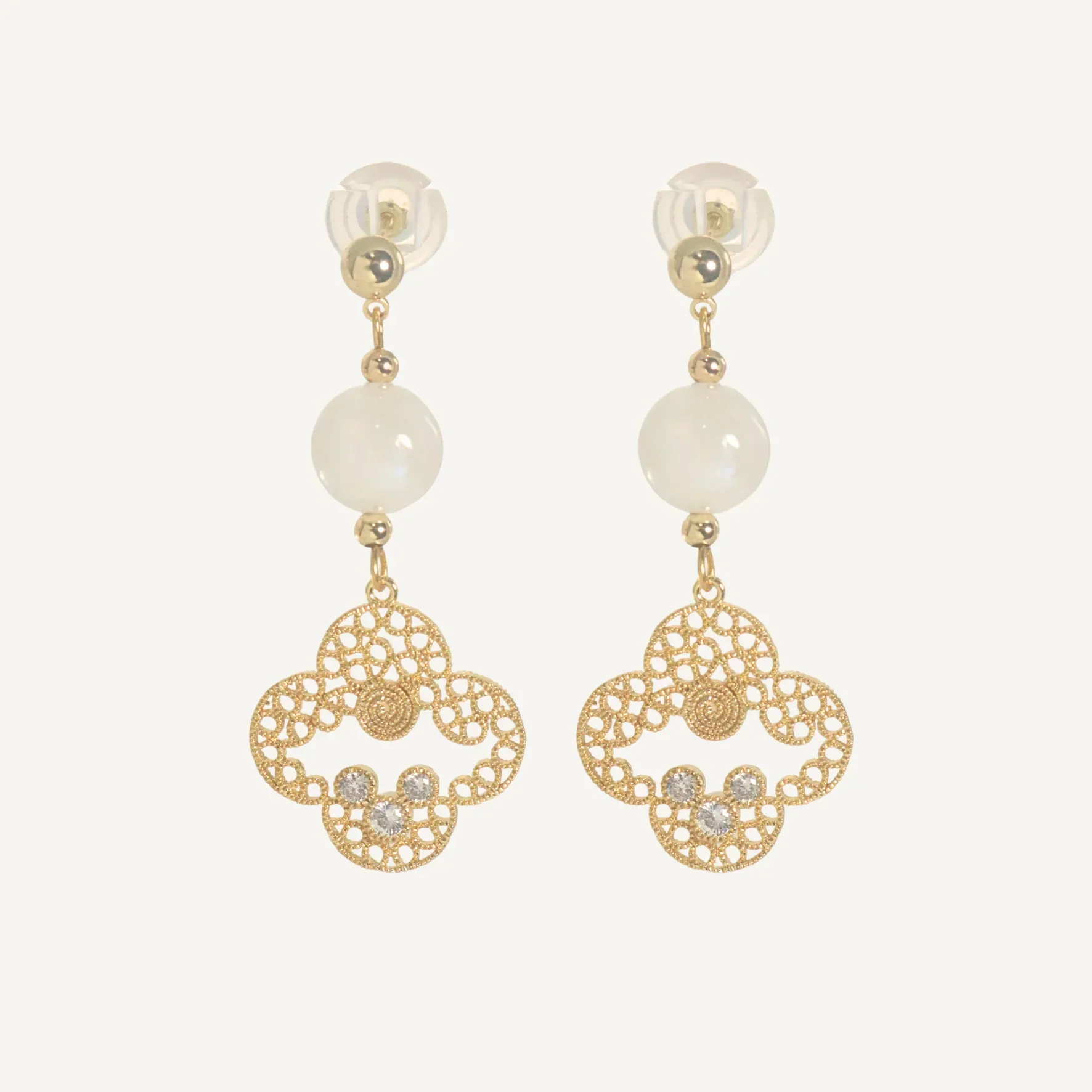 THE ANTECEDANT STORE | E - Moonstone Celestial Dangling Earrings
