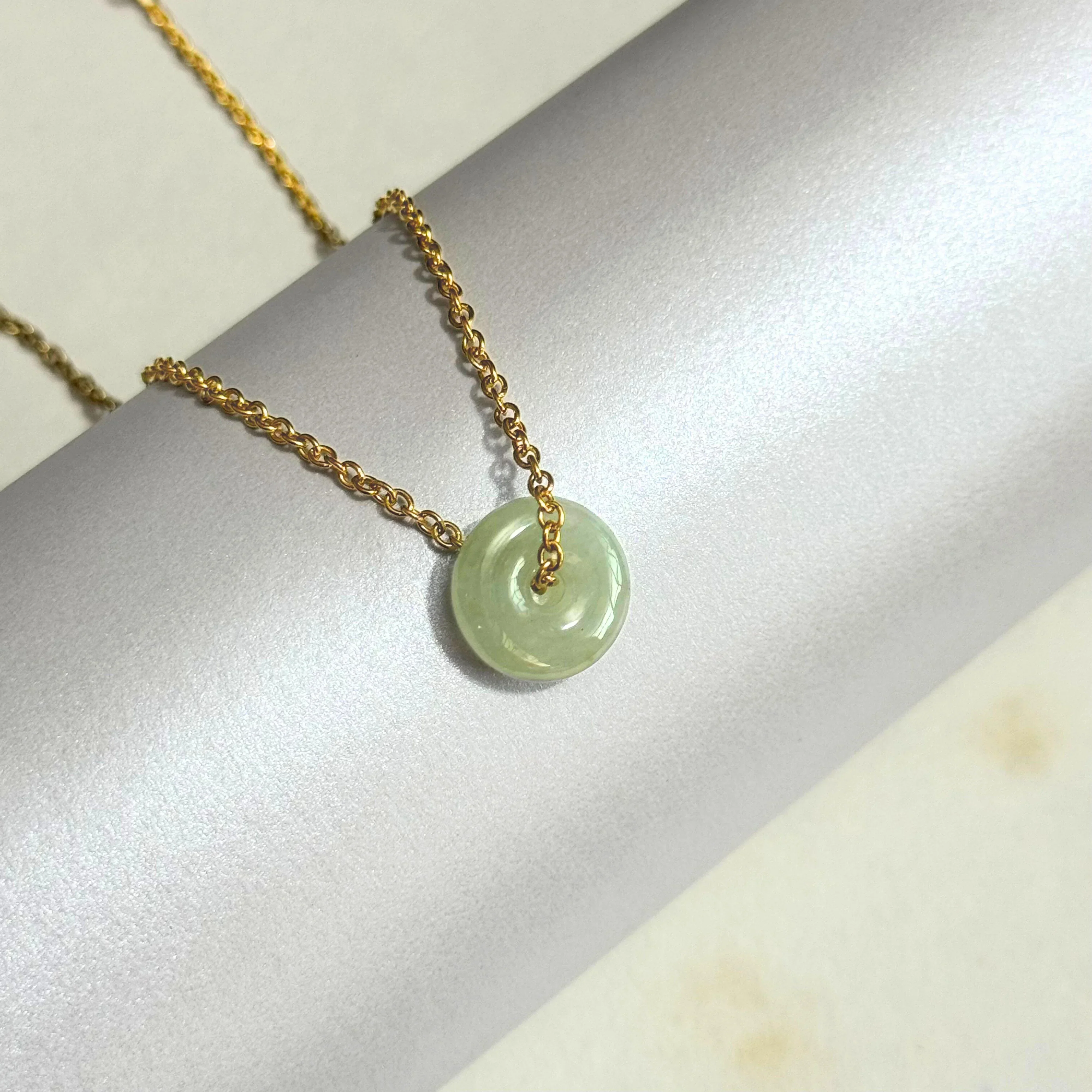 THE ANTECEDENT STORE | N - Dainty Burmese Jade Donut Necklace