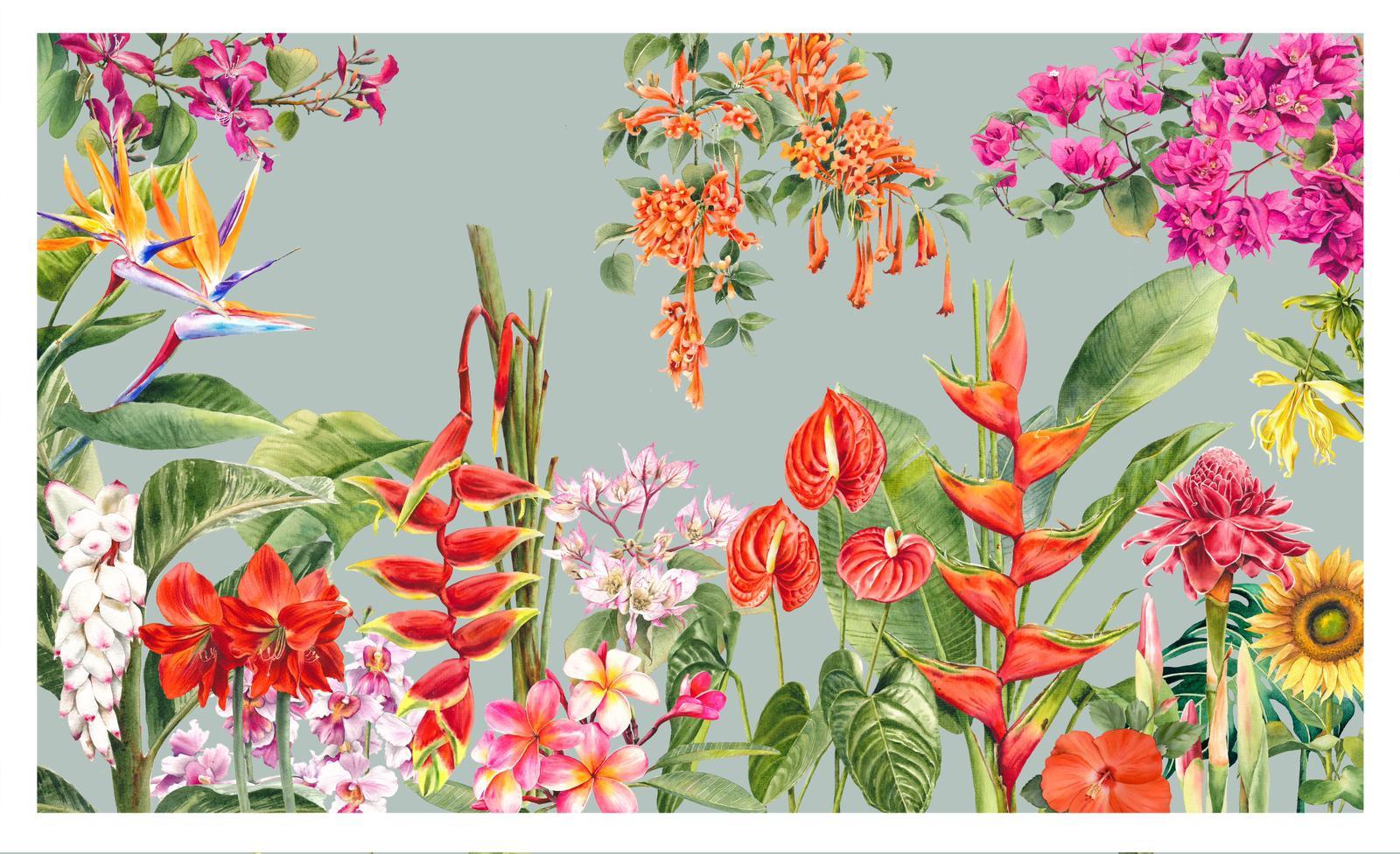 SINGLAPA | Tropical Flowers Apron - Image 2