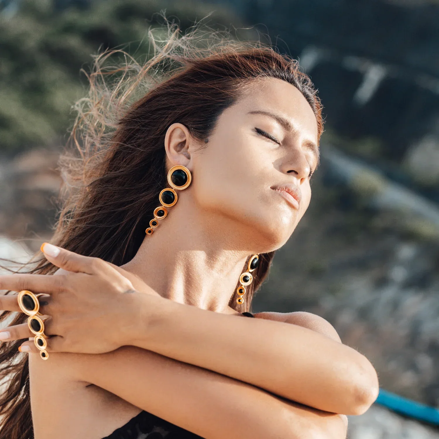 BOHEME BY VERO | Vida Earrings - Black Onyx - Image 2