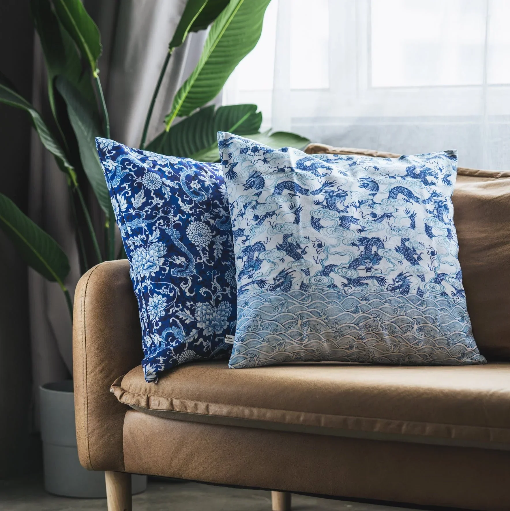 SINGLAPA | White Dragon Cushion Cover - Image 3
