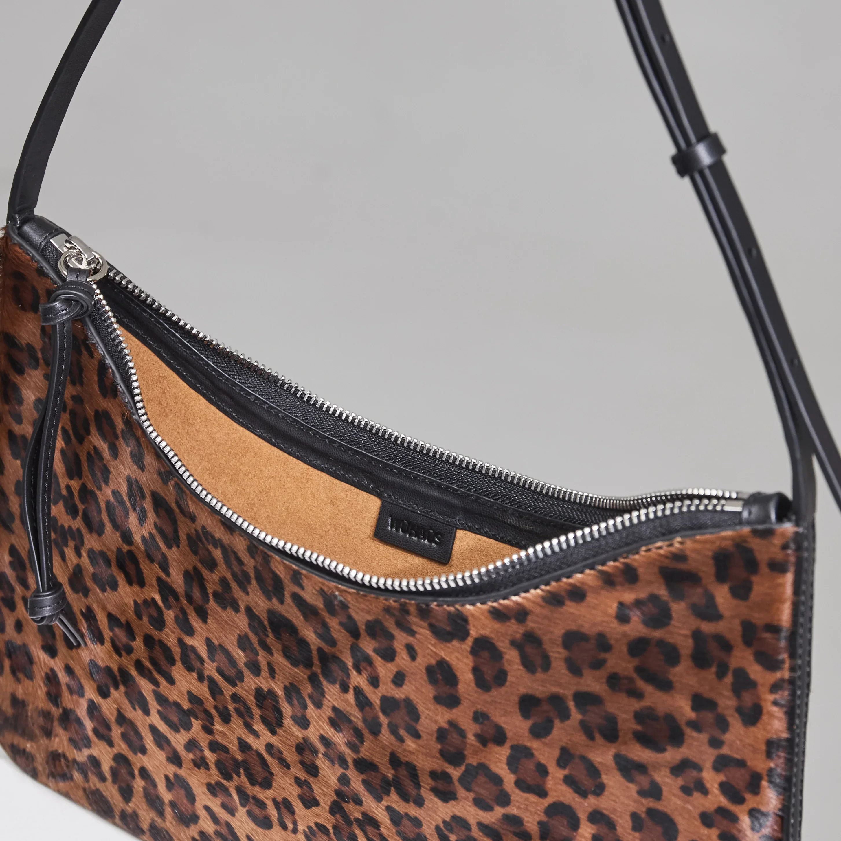 WU HAUS | Veil Leopard Print Calf-Hair Shoulder Bag - Image 3